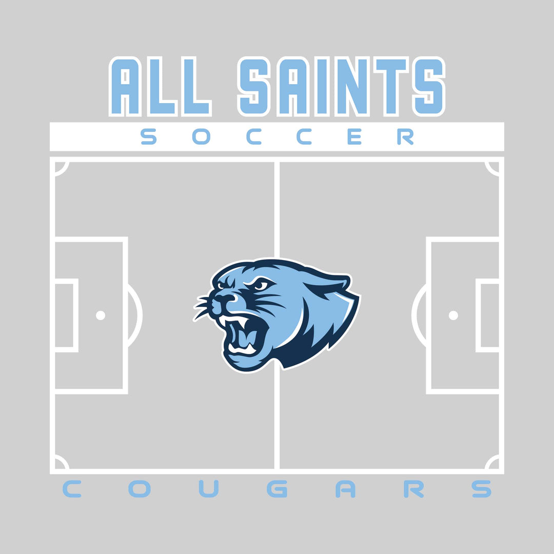 All Saints Cougars - Soccer - Pitch Lines with School Name &amp; Mascot