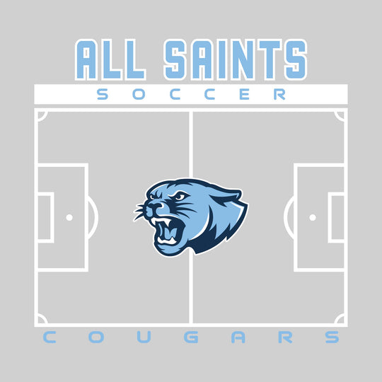 All Saints Cougars - Soccer - Pitch Lines with School Name &amp; Mascot