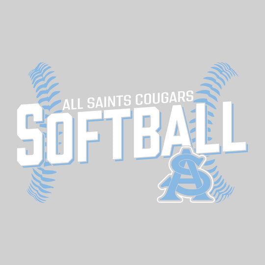 All Saints Cougars - Softball - Angled Softball with Threads