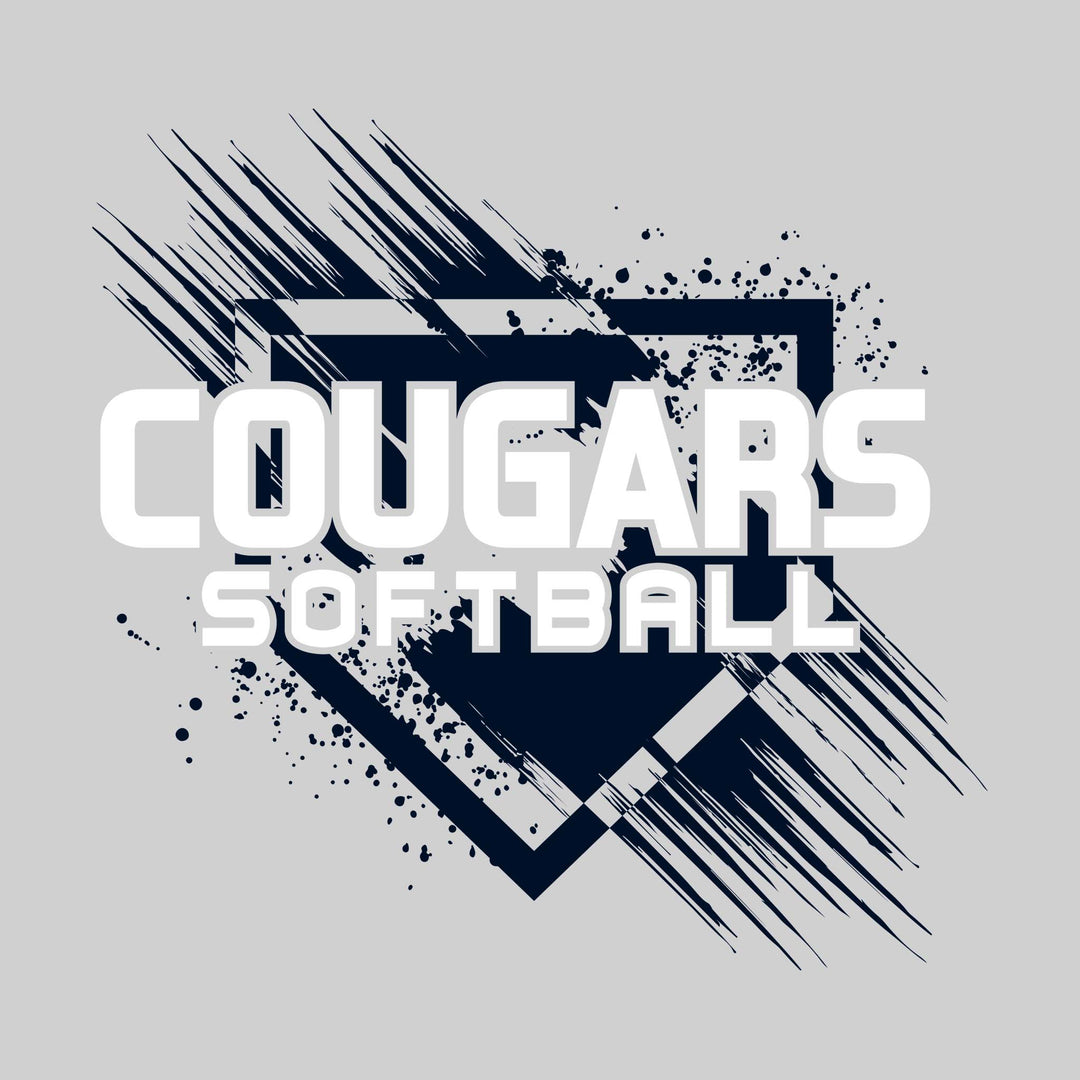 All Saints Cougars - Softball - Home Plate with Brush Strokes