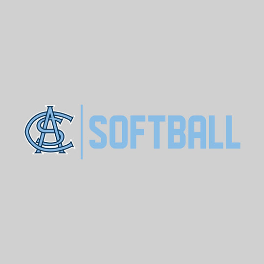 All Saints Cougars - Softball - Mascot with Divider &amp; Softball Text