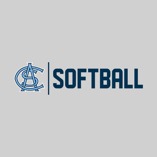 All Saints Cougars - Softball - Mascot with Divider &amp; Softball Text