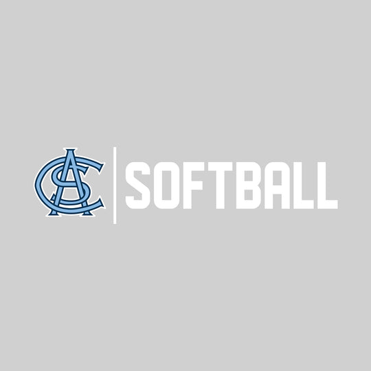 All Saints Cougars - Softball - Mascot with Divider &amp; Softball Text