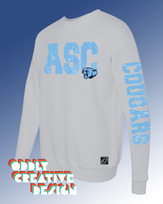School Acronym with Mascot - Distressed - with Sleeve Print