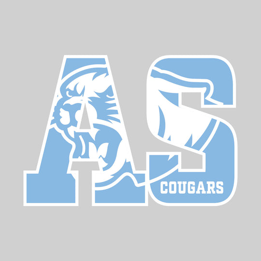All Saints Cougars - Spirit Wear - AS with Inset Mascot and Mascot Name