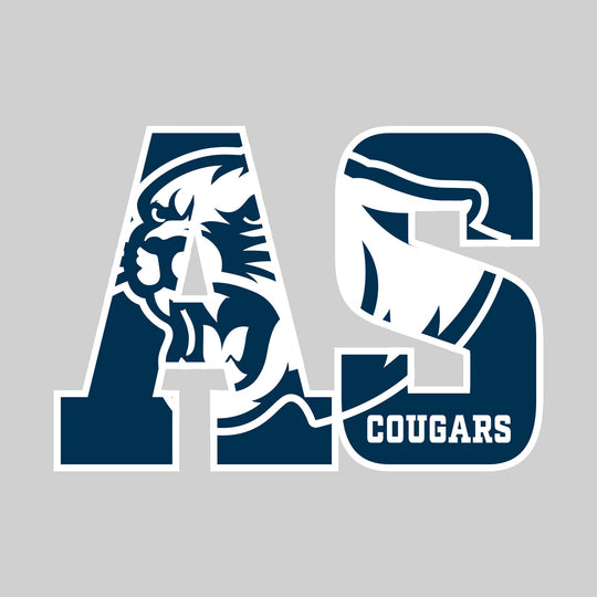 All Saints Cougars - Spirit Wear - AS with Inset Mascot and Mascot Name