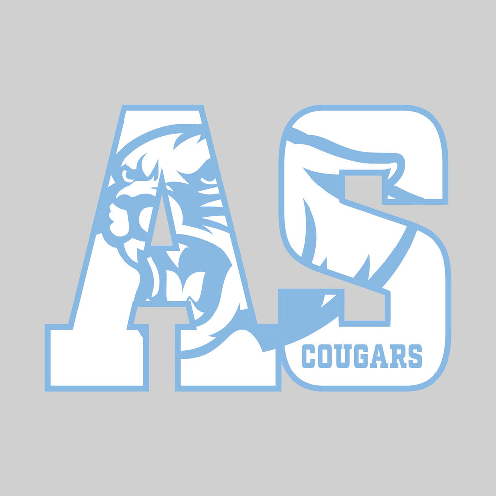 All Saints Cougars - Spirit Wear - AS with Inset Mascot and Mascot Name