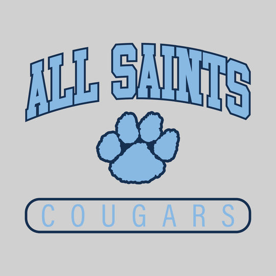 All Saints Cougars - Spirit Wear - Arched All Saints with Mascot