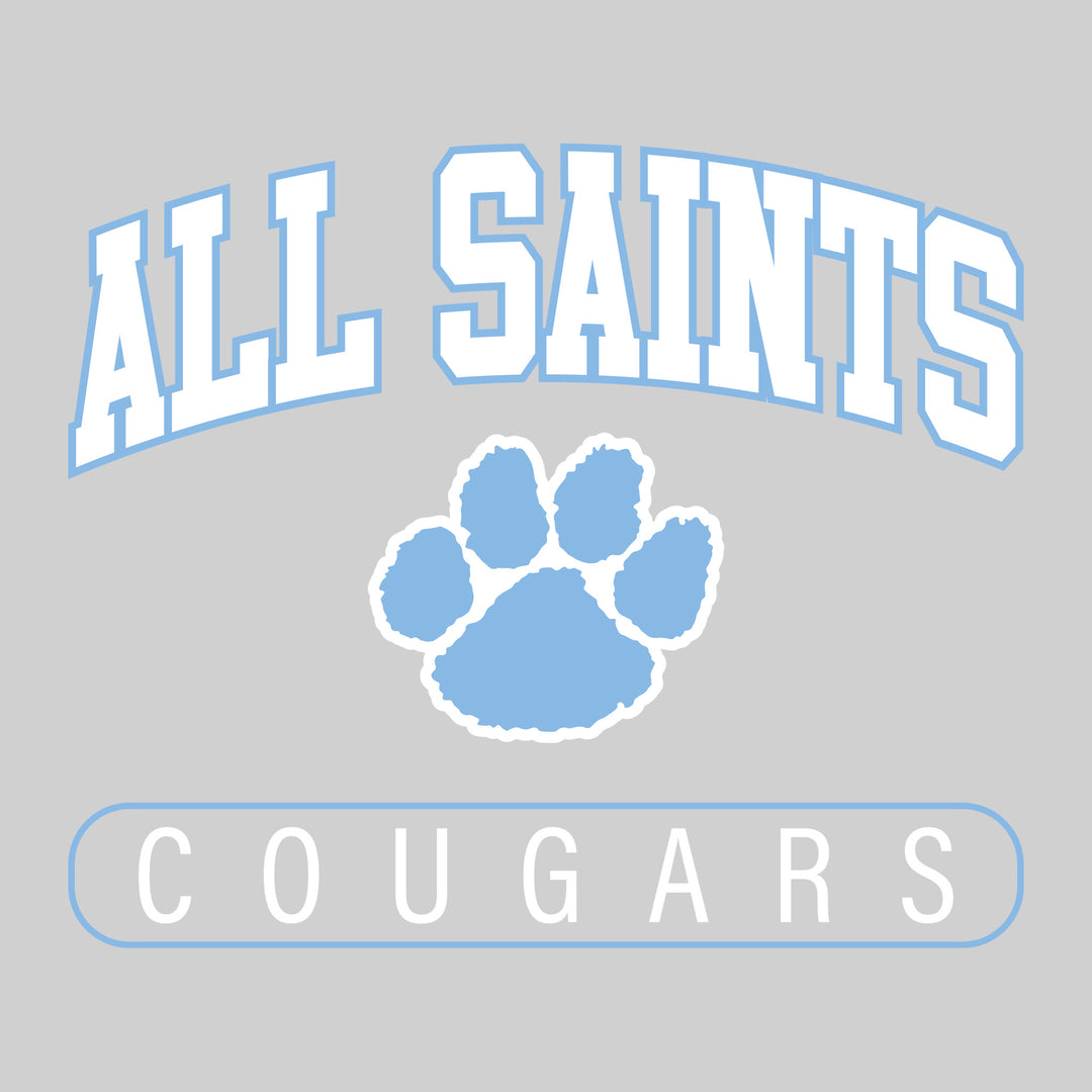 All Saints Cougars - School Spirit Wear - Arched All Saints with Mascot