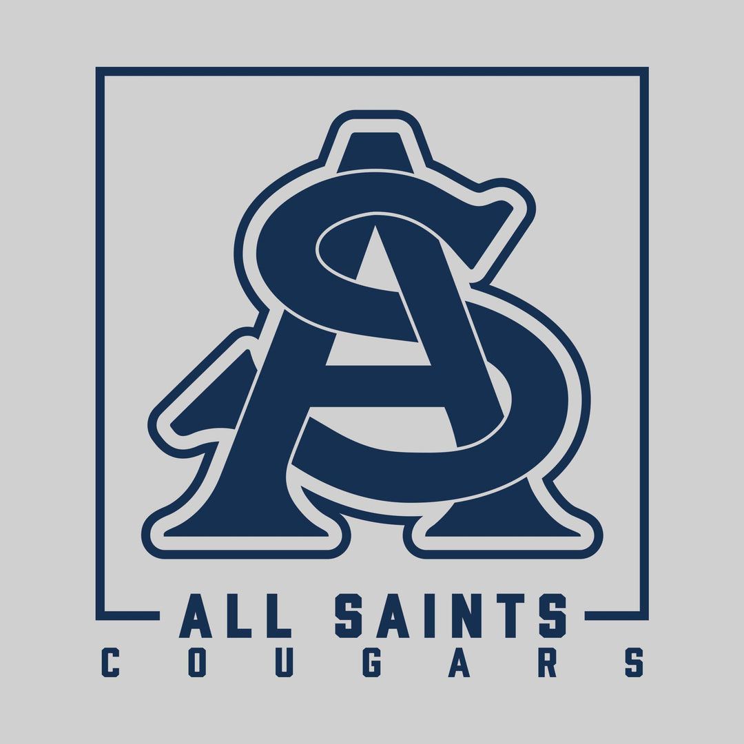 All Saints Cougars - Spirit Wear - Boxed Mascot with School Name