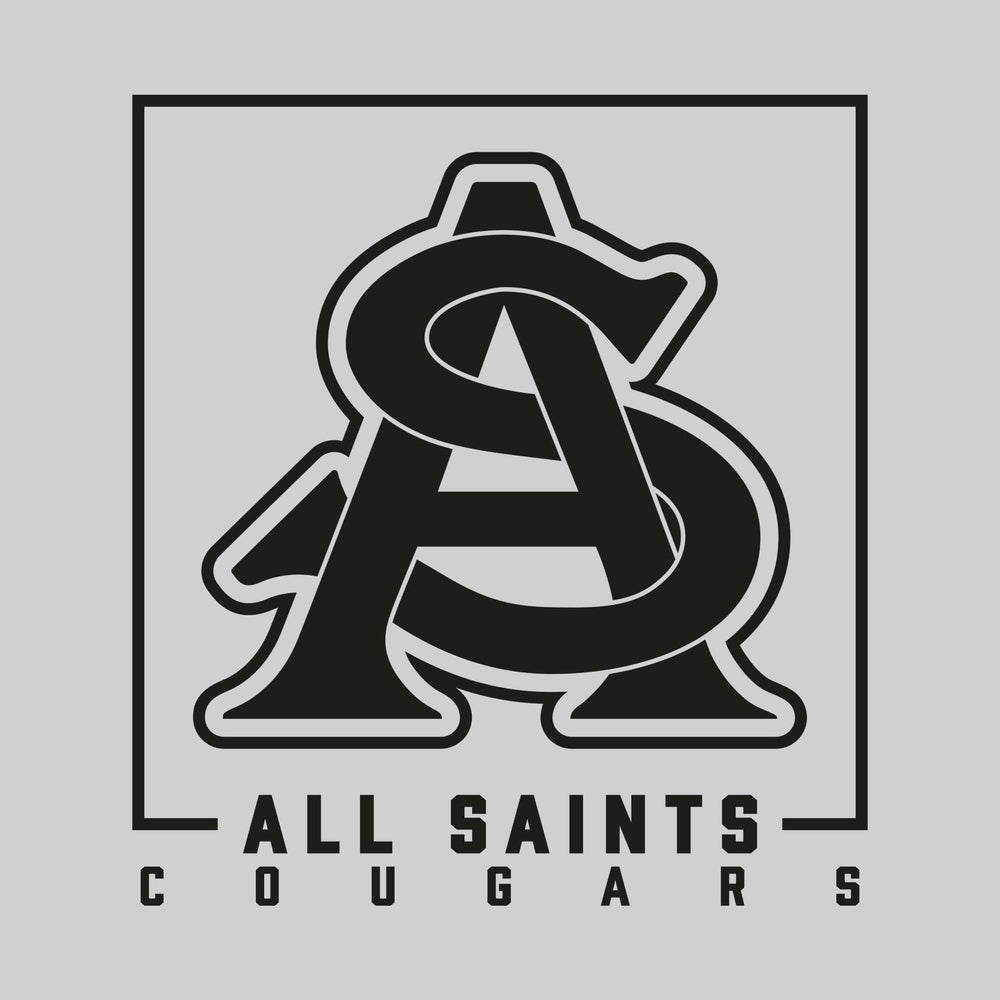 All Saints Cougars - Spirit Wear - Boxed Mascot with School Name