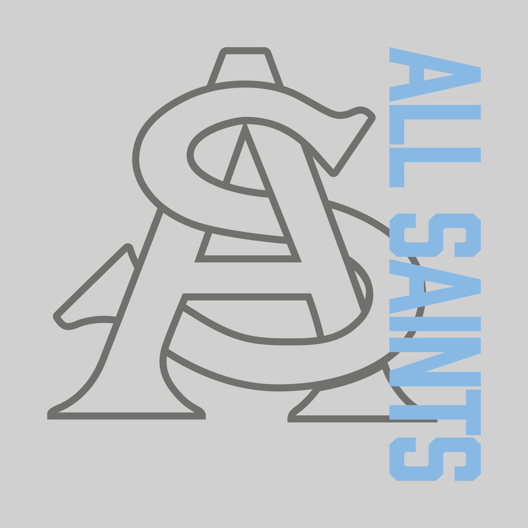 All Saints Cougars - Spirit Wear - Gray Mascot with Vertical School Name