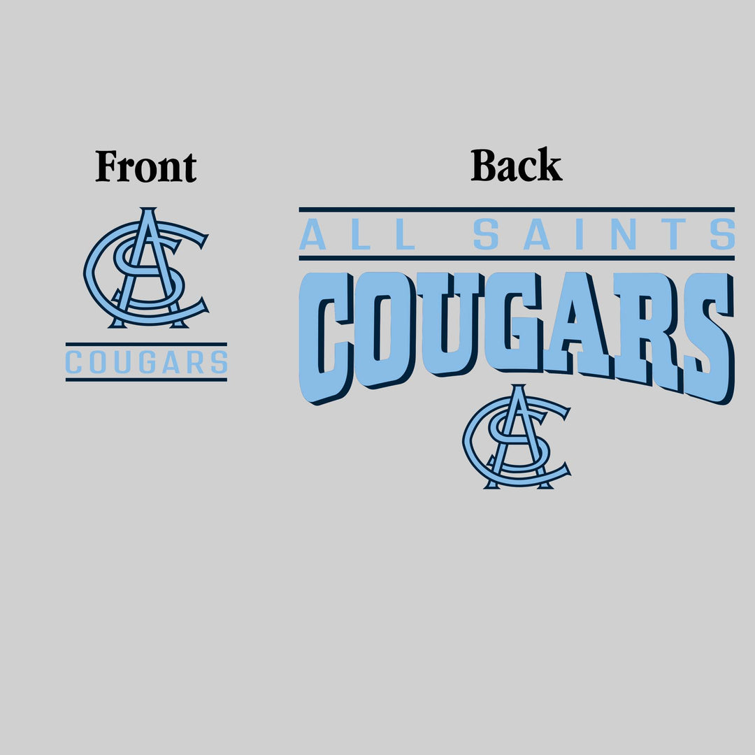 All Saints Cougars - Spirit Wear - Mascot Over Bracketed Name