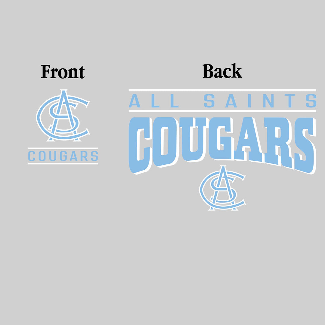 All Saints Cougars - Spirit Wear - Mascot Over Bracketed Name