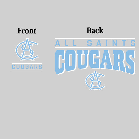 All Saints Cougars - Spirit Wear - Mascot Over Bracketed Name