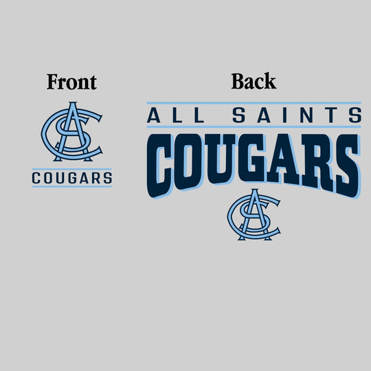 All Saints Cougars - Spirit Wear - Mascot Over Bracketed Name