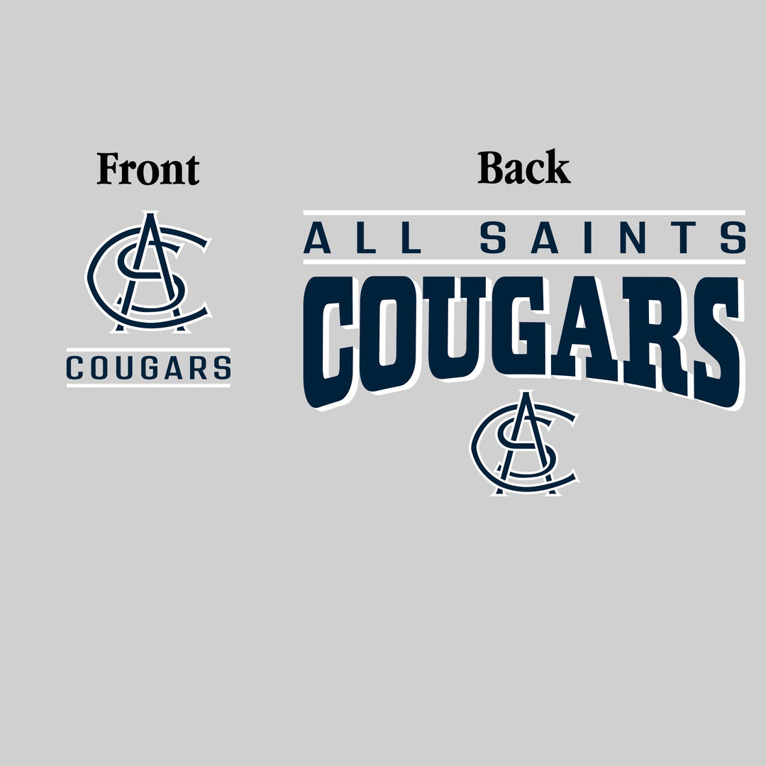 All Saints Cougars - Spirit Wear - Mascot Over Bracketed Name