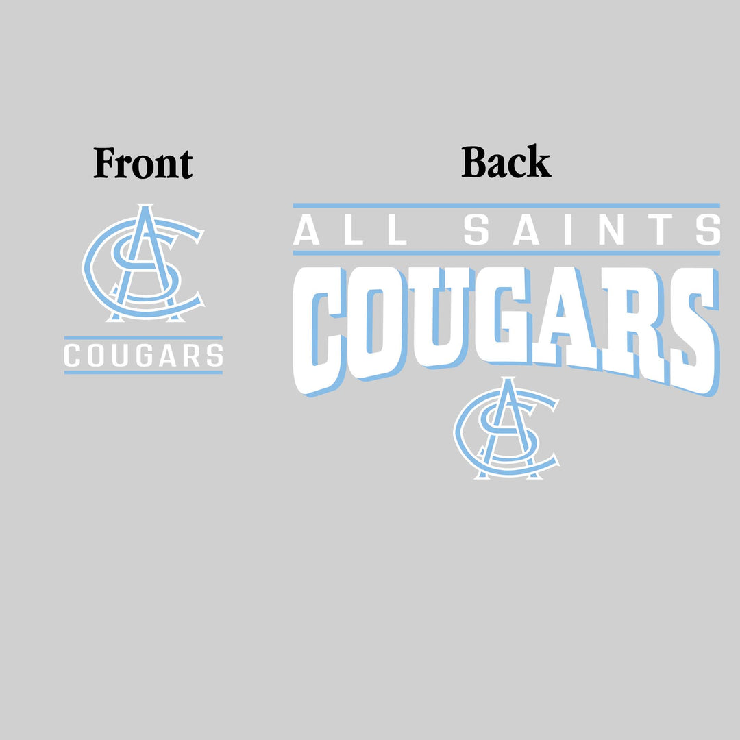 All Saints Cougars - Spirit Wear - Mascot Over Bracketed Name