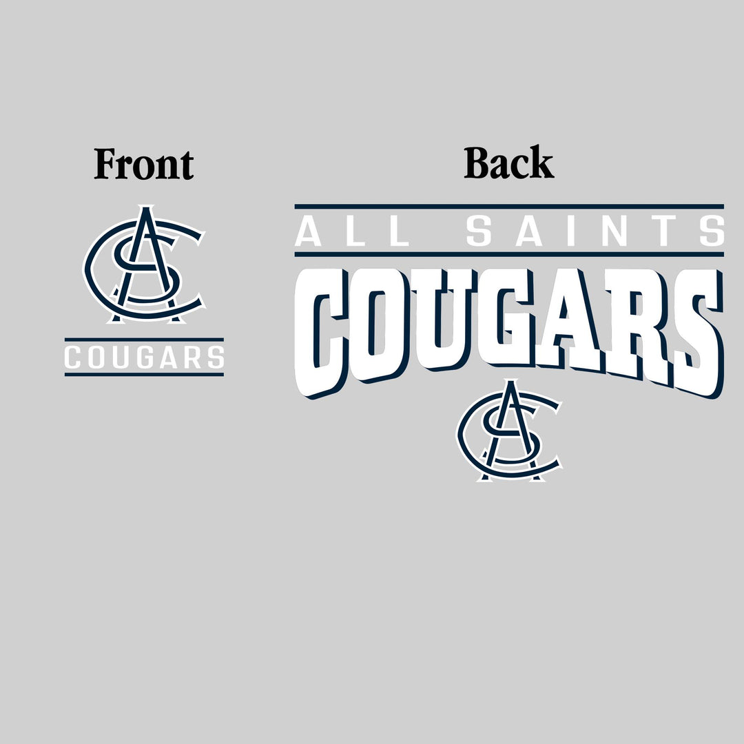 All Saints Cougars - Spirit Wear - Mascot Over Bracketed Name