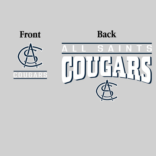 All Saints Cougars - Spirit Wear - Mascot Over Bracketed Name