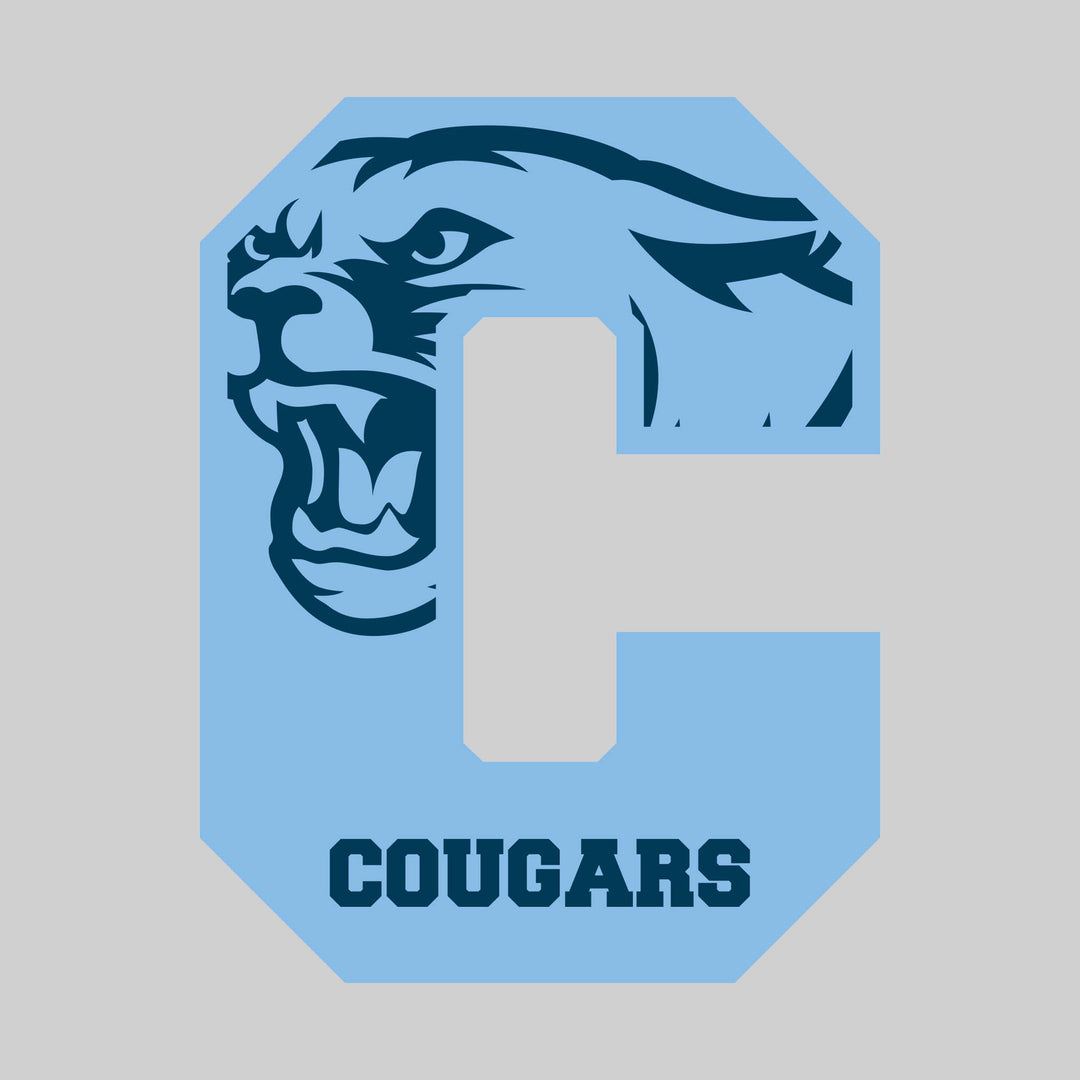 All Saints Cougars - Spirit Wear - Oversized Letter with Mascot Inset