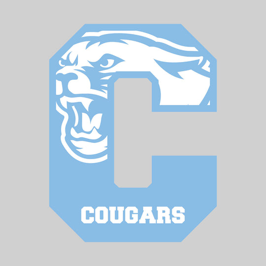 All Saints Cougars - Spirit Wear - Oversized Letter with Mascot Inset