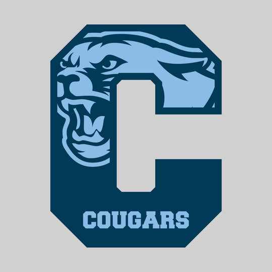 All Saints Cougars - Spirit Wear - Oversized Letter with Mascot Inset