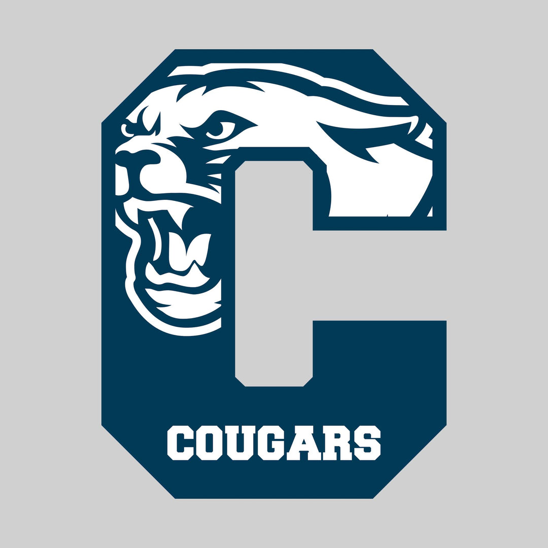 All Saints Cougars - Spirit Wear - Oversized Letter with Mascot Inset