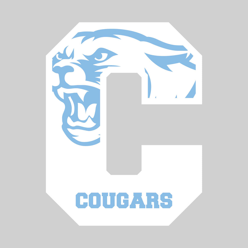 All Saints Cougars - Spirit Wear - Oversized Letter with Mascot Inset