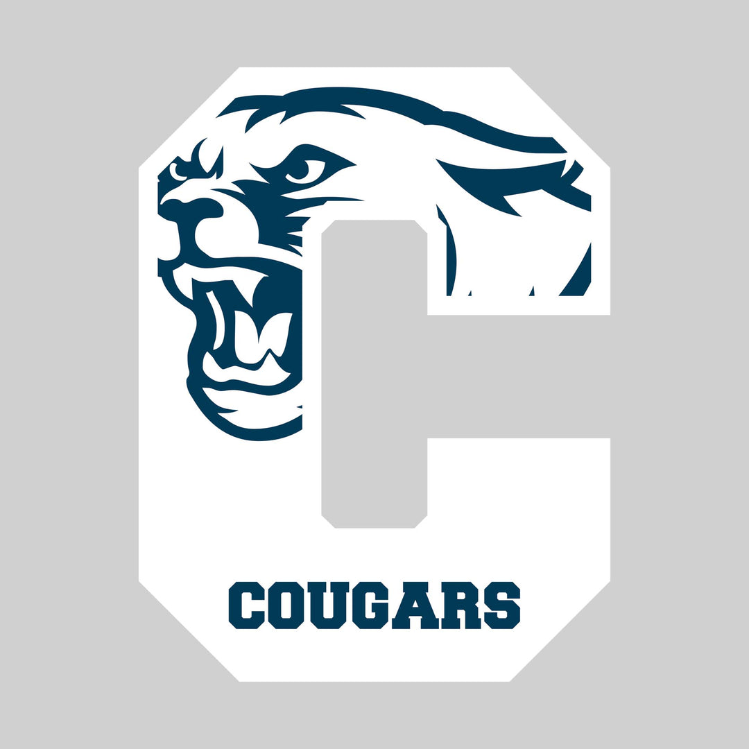 All Saints Cougars - Spirit Wear - Oversized Letter with Mascot Inset