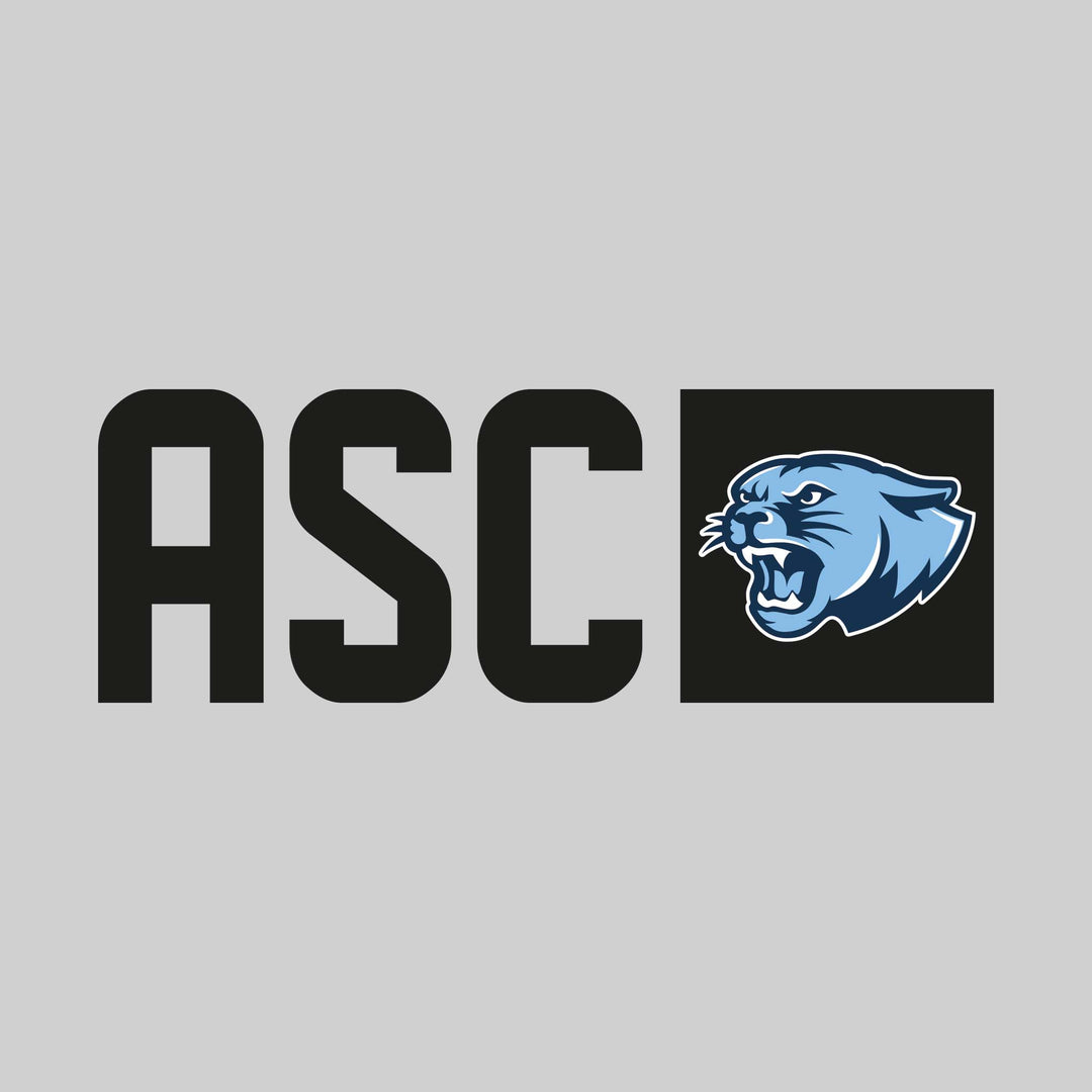 All Saints Cougars - Spirit Wear - School Acronym with Squared Mascot