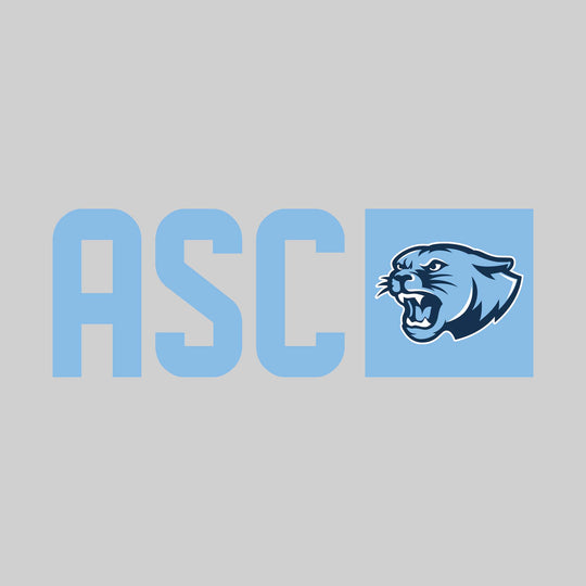 All Saints Cougars - Spirit Wear - School Acronym with Squared Mascot
