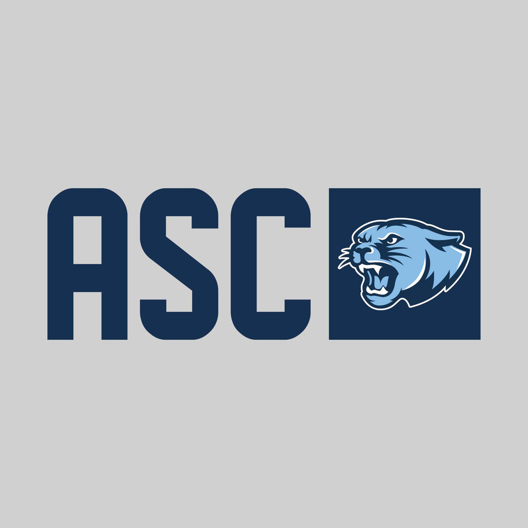 All Saints Cougars - Spirit Wear - School Acronym with Squared Mascot