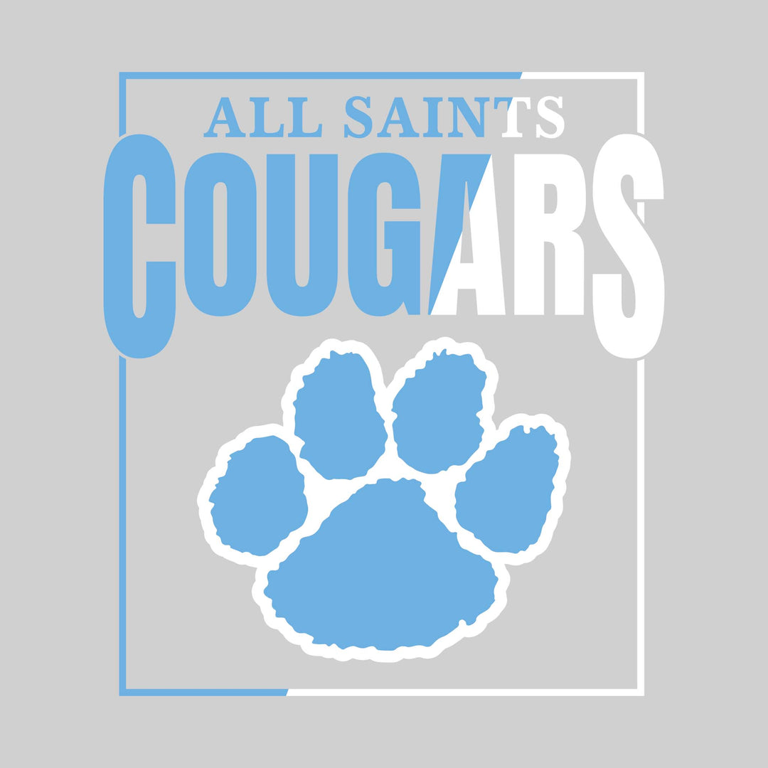 All Saints Cougars - Spirit Wear - Split-Color Box with Mascot