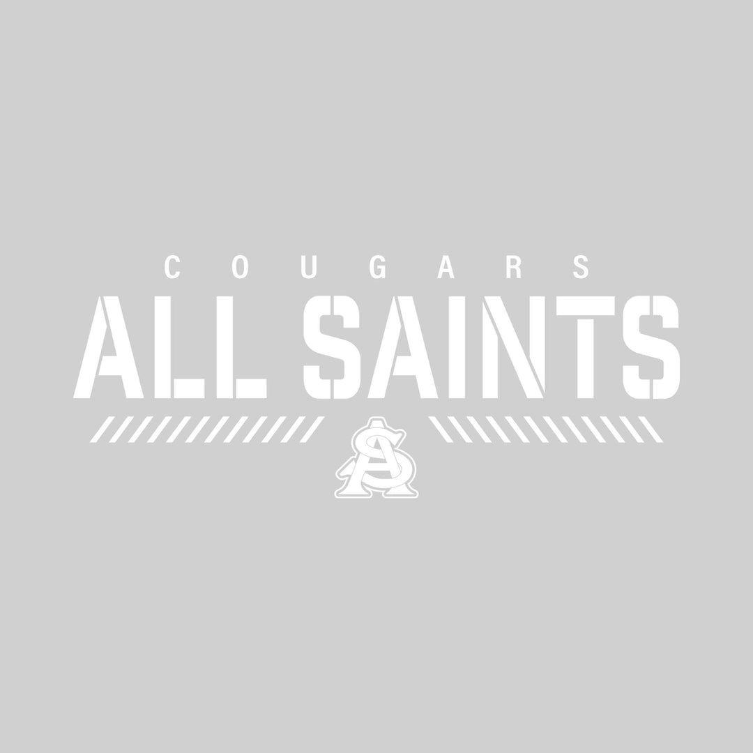 All Saints Cougars - Spirit Wear - Stenciled School Name with Mascot