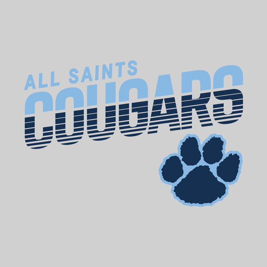 All Saints Cougars - Spirit Wear - Striped Cougars with Paw Logo