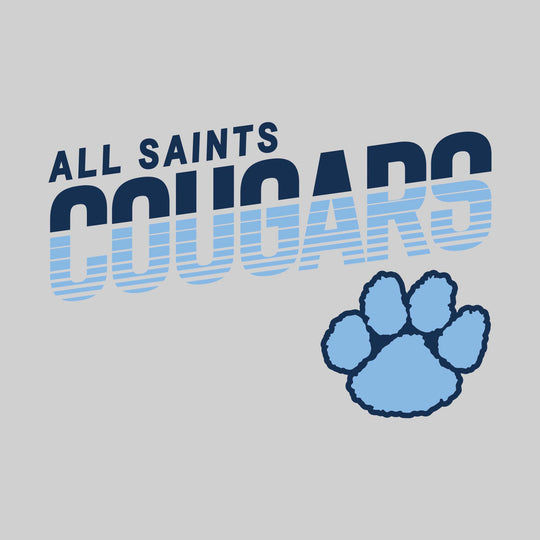 All Saints Cougars - Spirit Wear - Striped Cougars with Paw Logo