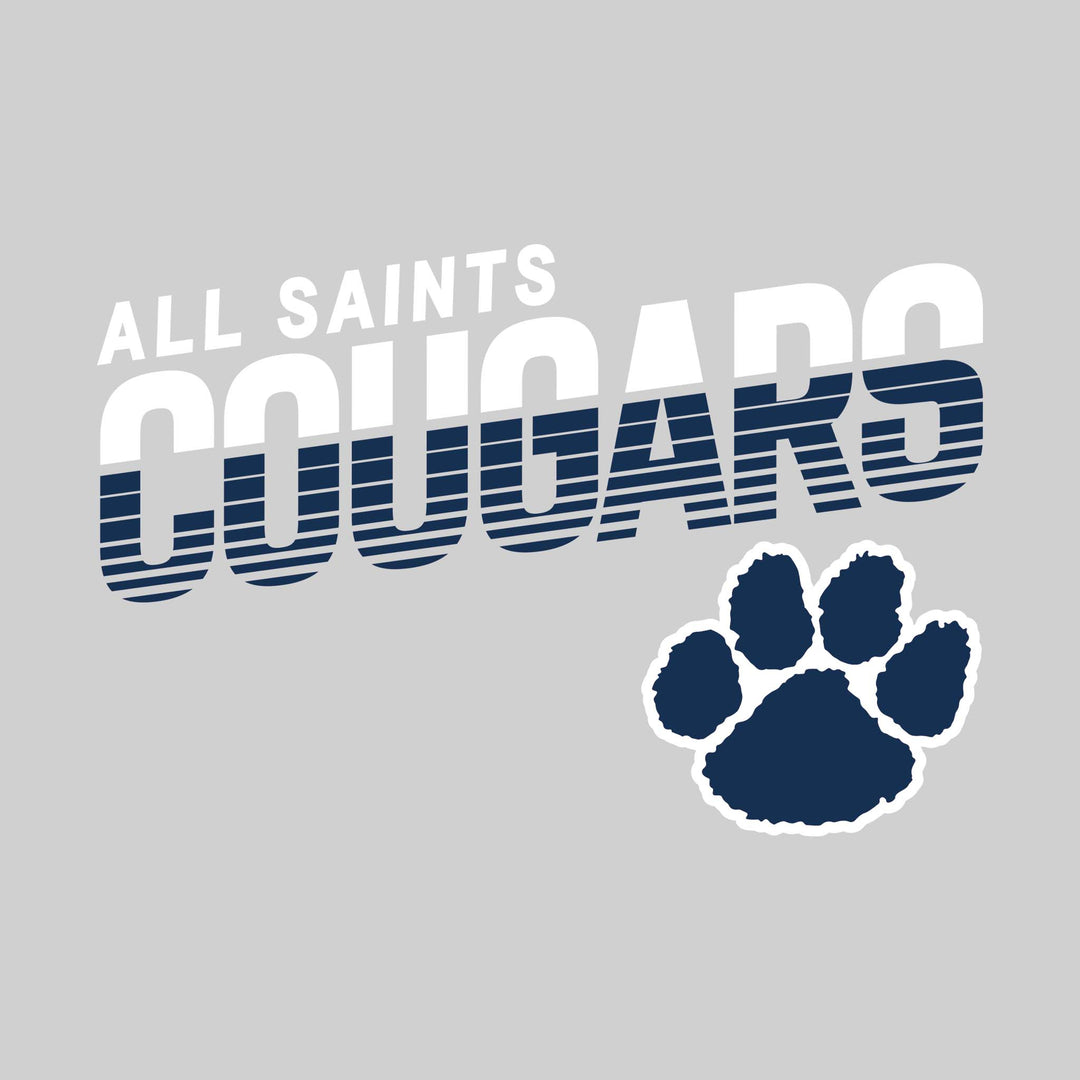 All Saints Cougars - Spirit Wear - Striped Cougars with Paw Logo