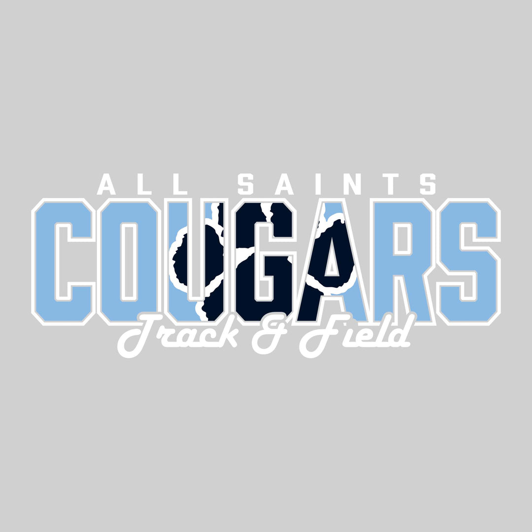 All Saints Cougars - Track & Field - Cougars with Mascot Inset