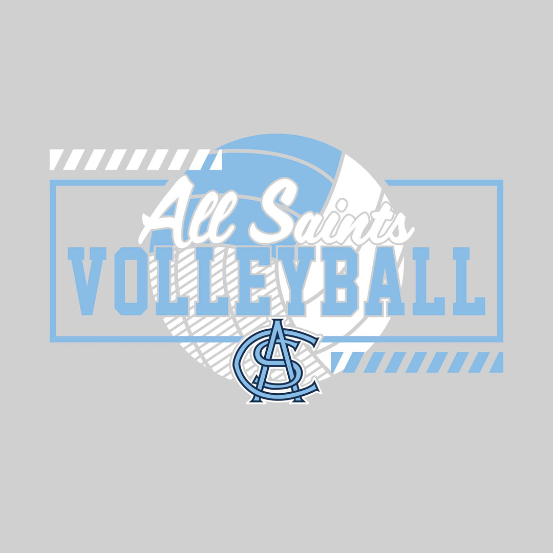 All Saints Cougars - Volleyball - Framed School Name with Volleyball Shape &amp; Mascot