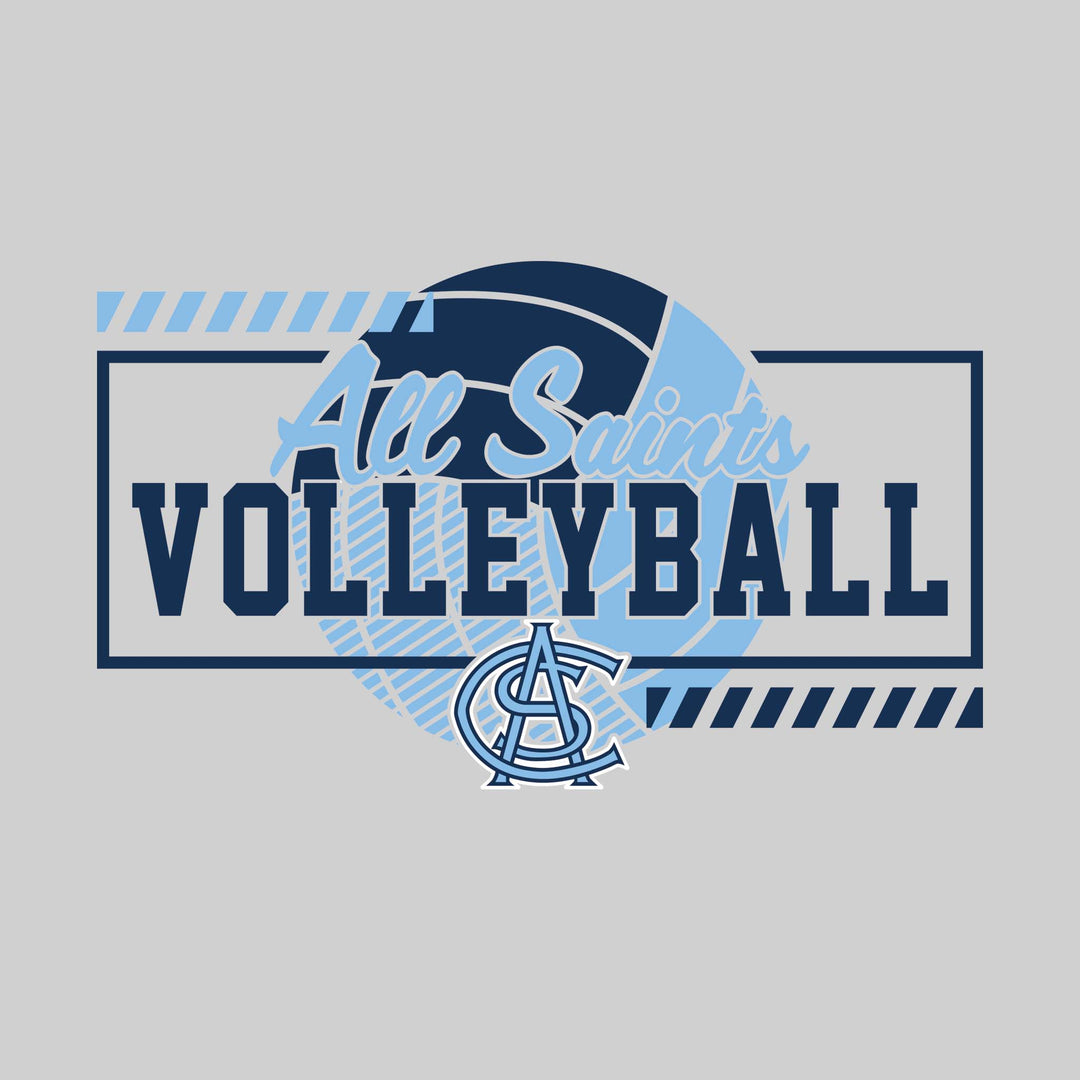 All Saints Cougars - Volleyball - Framed School Name with Volleyball Shape &amp; Mascot