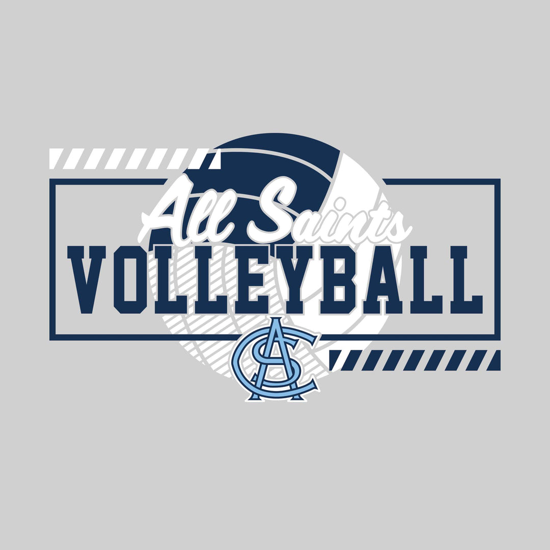 All Saints Cougars - Volleyball - Framed School Name with Volleyball Shape &amp; Mascot