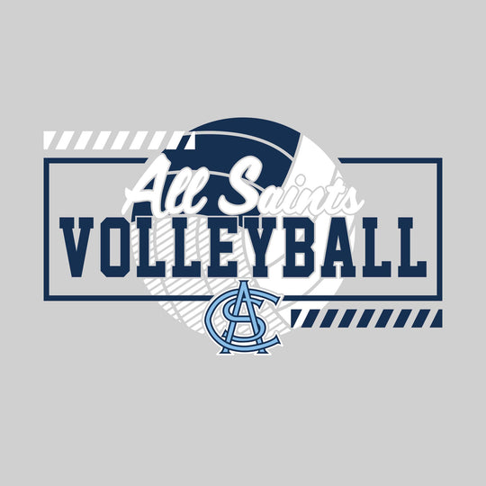 All Saints Cougars - Volleyball - Framed School Name with Volleyball Shape &amp; Mascot