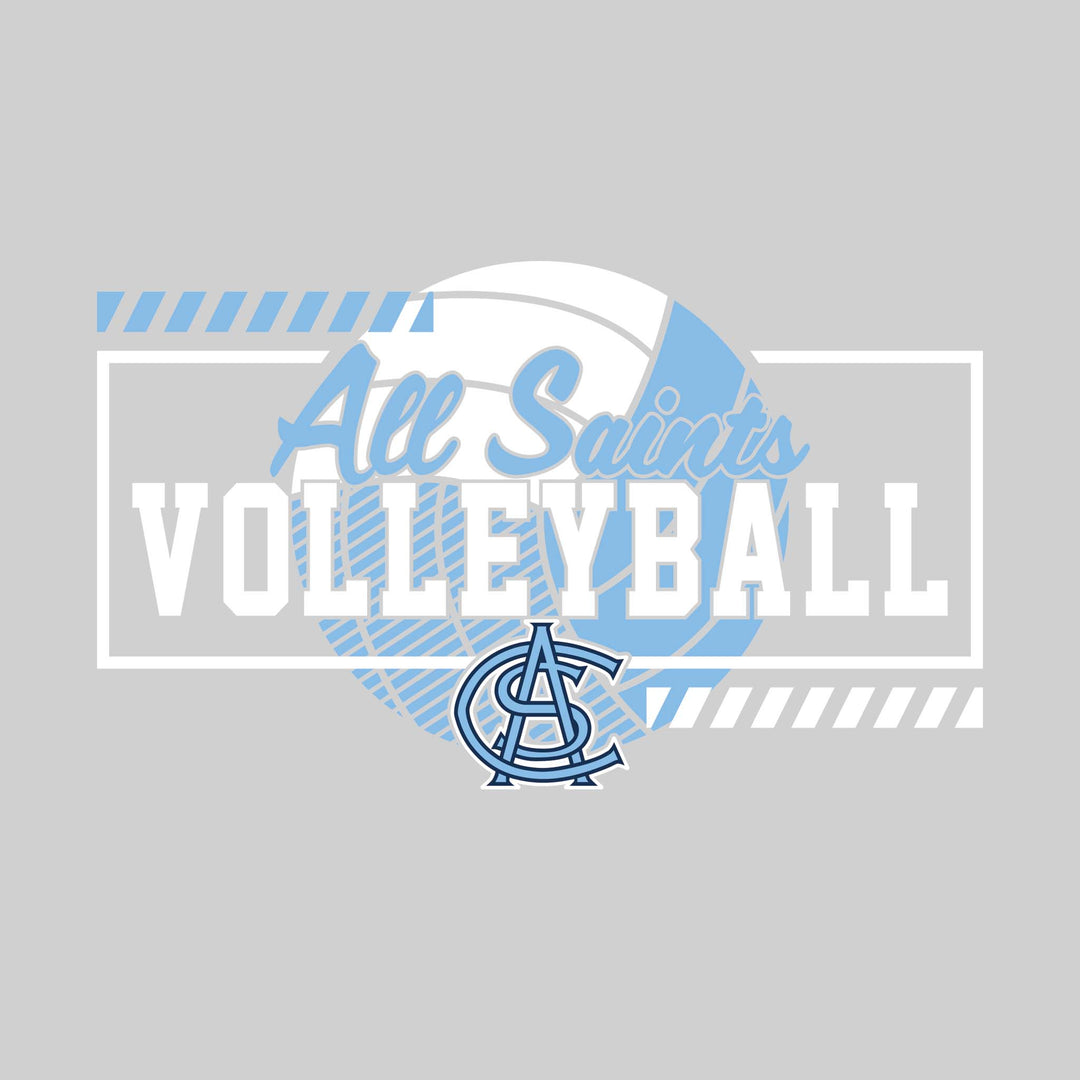 All Saints Cougars - Volleyball - Framed School Name with Volleyball Shape &amp; Mascot