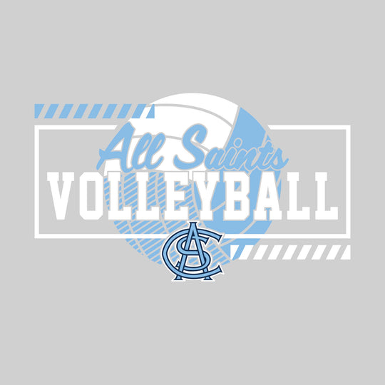 All Saints Cougars - Volleyball - Framed School Name with Volleyball Shape &amp; Mascot