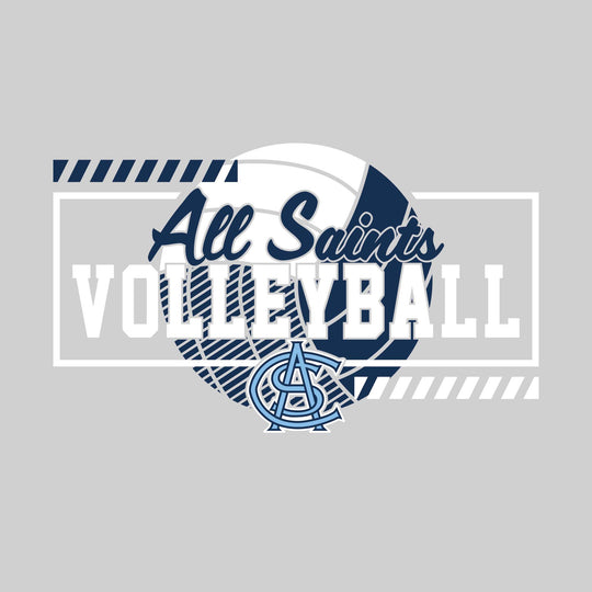 All Saints Cougars - Volleyball - Framed School Name with Volleyball Shape &amp; Mascot
