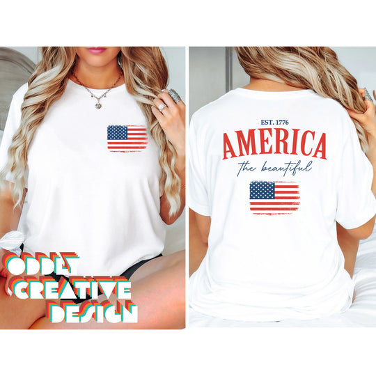 America the Beautiful - with Distressed Flag