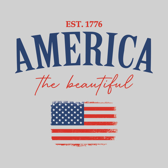 America the Beautiful - with Distressed Flag