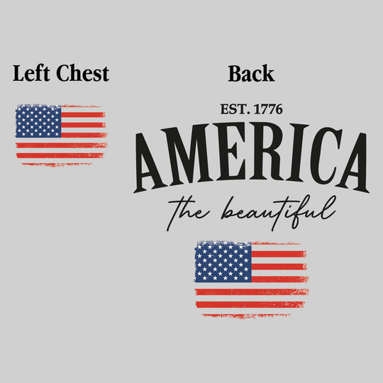 America the Beautiful - with Distressed Flag