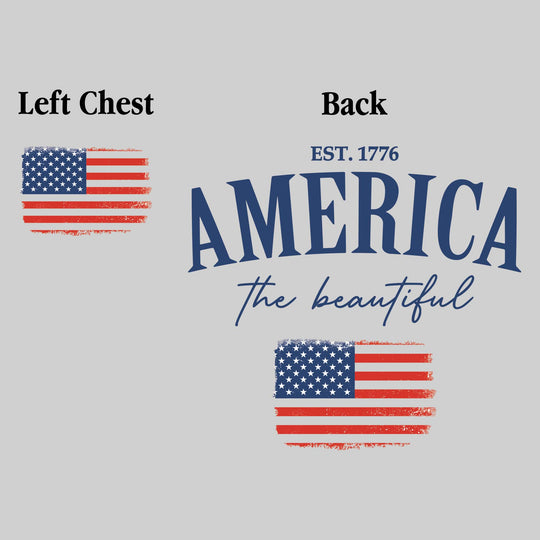 America the Beautiful - with Distressed Flag